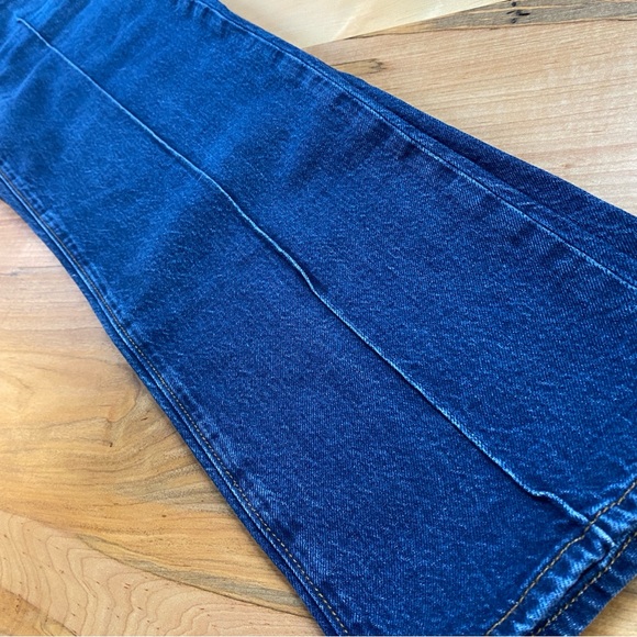 LOFT Pintucked High Rise Straight Jeans in Refined Dark Indigo Wash - Picture 9 of 11